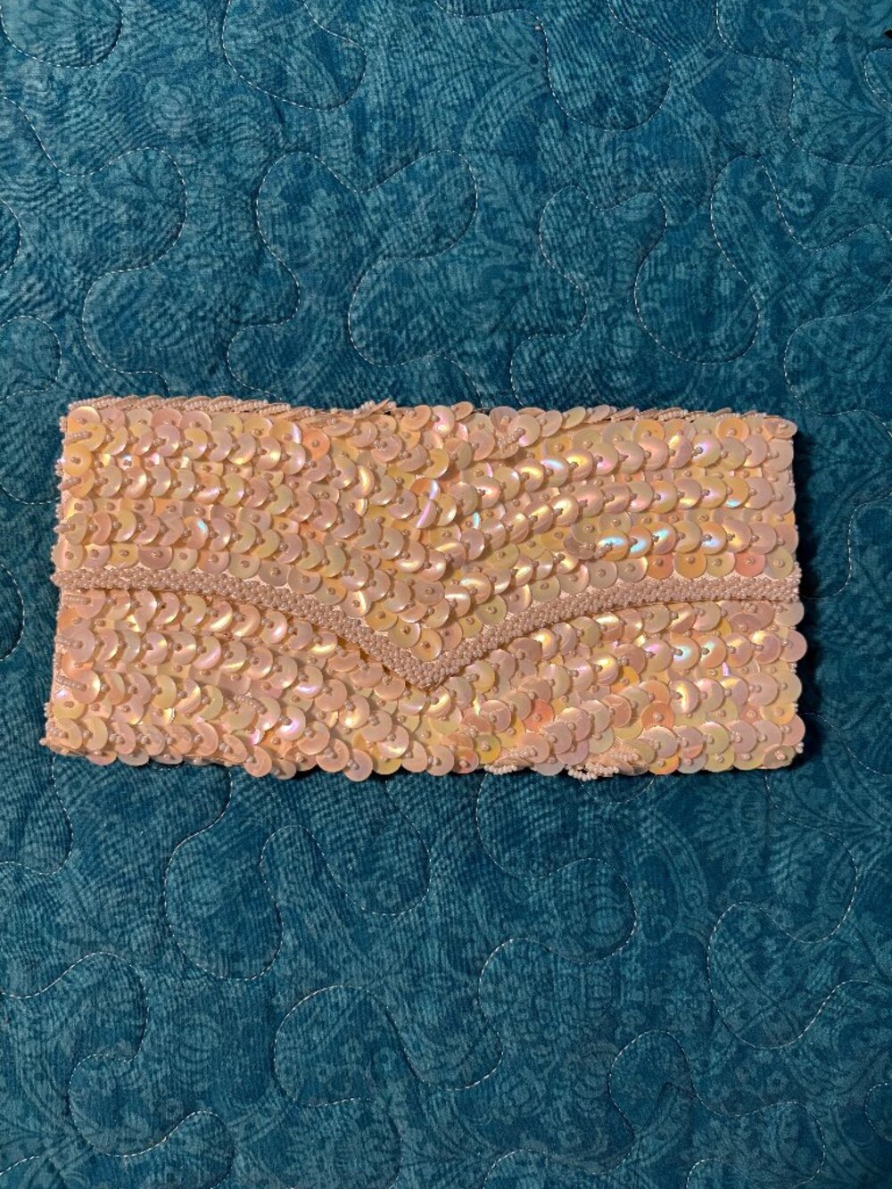 Vintage Handmade Creamy Pearl Beaded Evening/Wedding Clutch